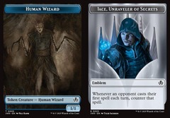 Human Wizard (0005) // Jace, Unraveler of Secrets Emblem (0025) Double-Sided Token